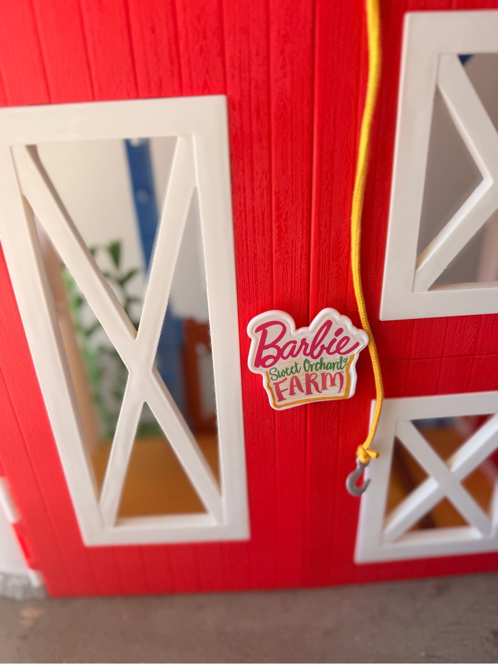 Barbie Red Barn Playset with Blue Tractor and White Fence - Picture 3 of 5
